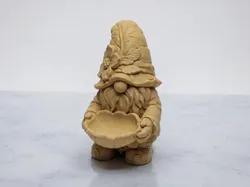 Forest Gnome with Leaf Bowl and Hat - Free 3D Print Model