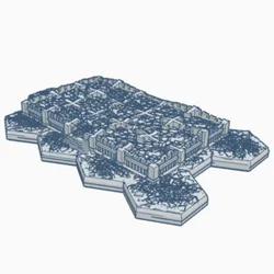 Gothic Destroyed Building 014 with Hex Base GDHB014