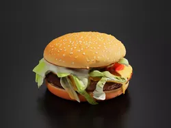 Hamburger 02 Low-poly 3D model