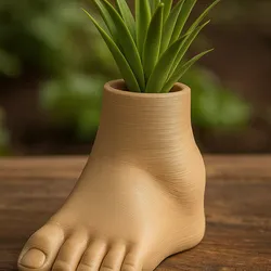 Human Foot Planter Bundle – 2 Realistic 3D Printable Foot Pots (With and Without Plant)