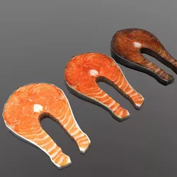 Salmon Steak Low-poly 3D model