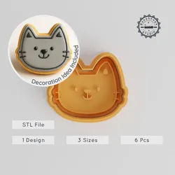 Smile Shape Cutter & Stamp, Cookie & Fondant Tool, S/M/L, Set of 6, Funny Joyful Expression