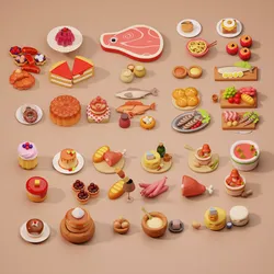 stylized food assets  Low-poly 3D model