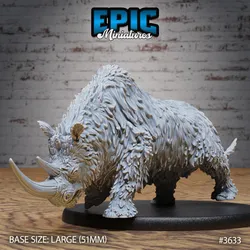 Woolly Rhino / Rhinocero / Arctic Beast / Horned Snow Creature / Frozen Wild Animal /  Ice Age Encounter