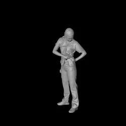 1/64 3D digital character model of a girl sorting out clothes