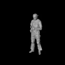 1/64 3D digital model of a boy holding a hand drill