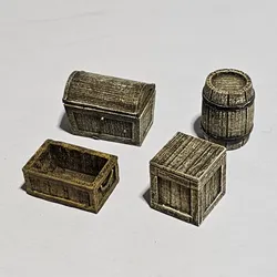 Barrel, Crates and Chest