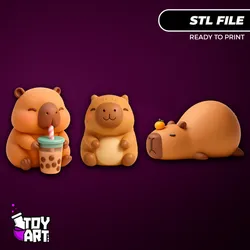 Capybara Trio - Cute 3D STL Bundle for Printing