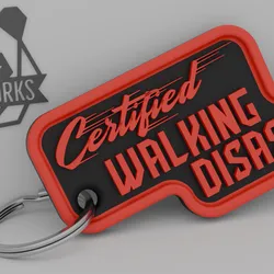 Certified Walking Disaster Keychain – 3D Printable Multicolour STL
