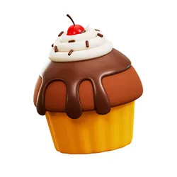 Cupcake Choco Low-poly 3D model