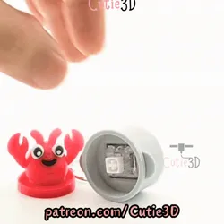Cutie3D Lobster In A Pot Keycap Fidget Clicker Keychain - Cute Backpack Keychain