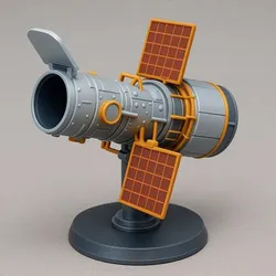 Decorative 3D Space Satellite with Panels