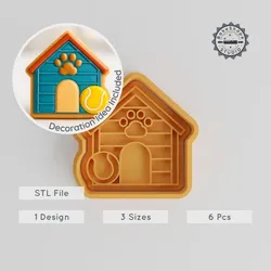 Doghouse Cookie Cutter & Stamp Set, Includes 6 Pieces, Perfect for Cookies & Fondant, S/M/L Sizes