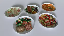 Food In a plate pack 2 Low-poly 3D model