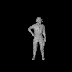 Ground support staff - monitoring the scene with hands on hips 3D digital character model