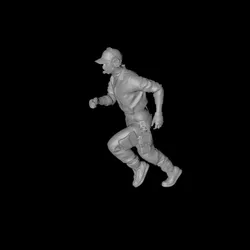Ground support staff-running forward 3D digital character model