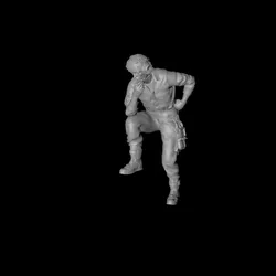 Ground support staff - thinking 3D digital character model