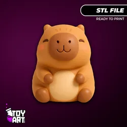 Happy Sitting Capybara - STL Print File