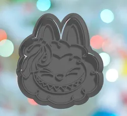 Labubu Face With Ribbon Cookie Cutter