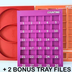 math trays (sort, compare, graph, count, pattern)