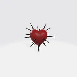 Spiked Heart 3D Model - Gothic Love Symbol with Thorns