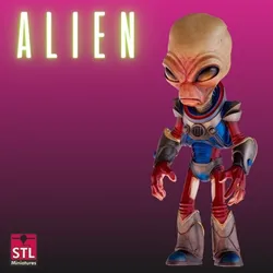 STL File – Chibi Tech Alien Warrior – 3D Printable Sci-Fi Horror Miniature