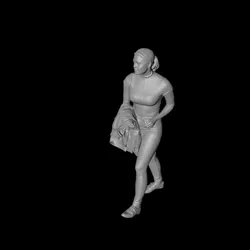 1/64 Lady walking with clothes Digital character 3D digital model