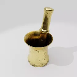 Antique Metallic Mortar and Pestle Low-poly 3D model