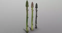 Aspargus three spears Low-poly 3D model