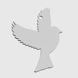 Bird dove keychain or earring medal charm with hole jewelry