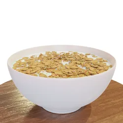 Bowl with Milk and Cereals - Corn Flakes - Food - High Quality 3D model