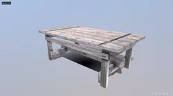 Farmhouse Table Low-poly 3D model