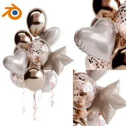 Holiday Balloons Blender 3D Model 3D model