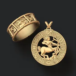 Horoscope Sagittarius Ring Pendant v2 Collection