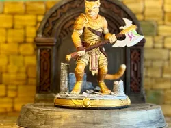 Khari "The Golden Warden" - Tabaxi Warrior - Free 3D Print Model