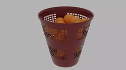 Oranges and basket Low-poly 3D model