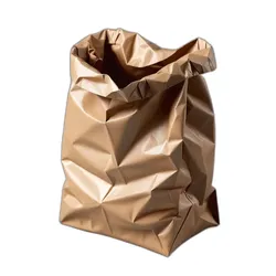 Realistic Crumpled Brown Paper Bag Low-poly 3D model