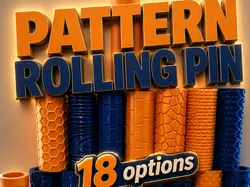 Rolling pin with patterns (18 patterns + cut disc) - Free 3D Print Model