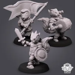 Squirrel Infantry (25mm 3x variants) (pre-supported included)