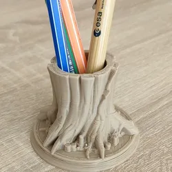 Wood trunk Pencil Holder