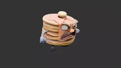 Angry Pancake Stack Low-poly 3D model