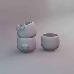 Bunny Planter Set STL – Easter Bunny Ears, Bunny Tail, and Minimalist Pot | Cute Spring Garden Decor | 3D Printable