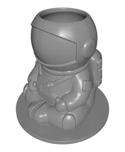 Cute Chubby Astronaut Pen Holder - Space Explorer Desk Organizer