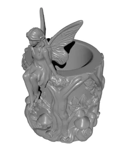 Free Fairy Forest Makeup Brush Holder STL – Cottagecore Vanity Organizer 3D Print
