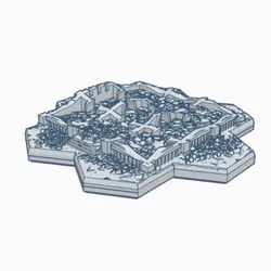 Gothic Destroyed Building 13 With Hex Base