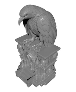 Gothic Raven Guardian STL | Dark Gothic Fantasy | Bookshelf Accent | Gift for Gothic Lover