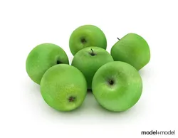 Green apples 3D model