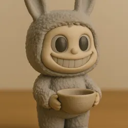 Lapopo with Bowl  STL – Adorable Bunny Character Holding a Cup | 3D Printable Model