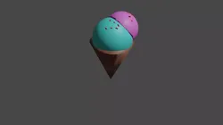 Low poly ice cream cone Low-poly 3D model