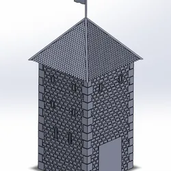 Medieval tower in scale 1:72